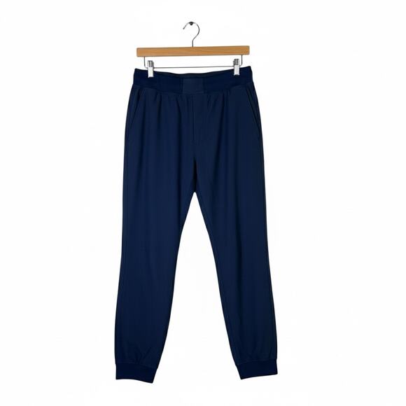 Rhoback Delta Performance Joggers Mens L Navy Blue Tapered Stretch Athleisure - Picture 2 of 7